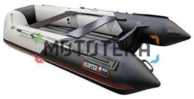 Лодка ПВХ Hunter (Хантер) 345 ЛКА белый/чёрный