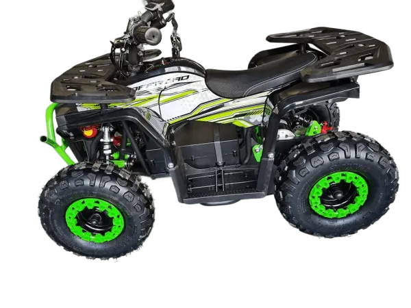 Электроквадроцикл детский Мотомир ORION 1000W чёрный/зелёный (машинокомплект) | Мототека