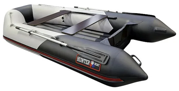 Лодка ПВХ Hunter (Хантер) 345 ЛКА белый/чёрный в магазине Мототека по цене 44&nbsp;550 ₽