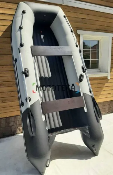 Лодка ПВХ Таймень RX 3900 НДНД светло-серый/чёрный